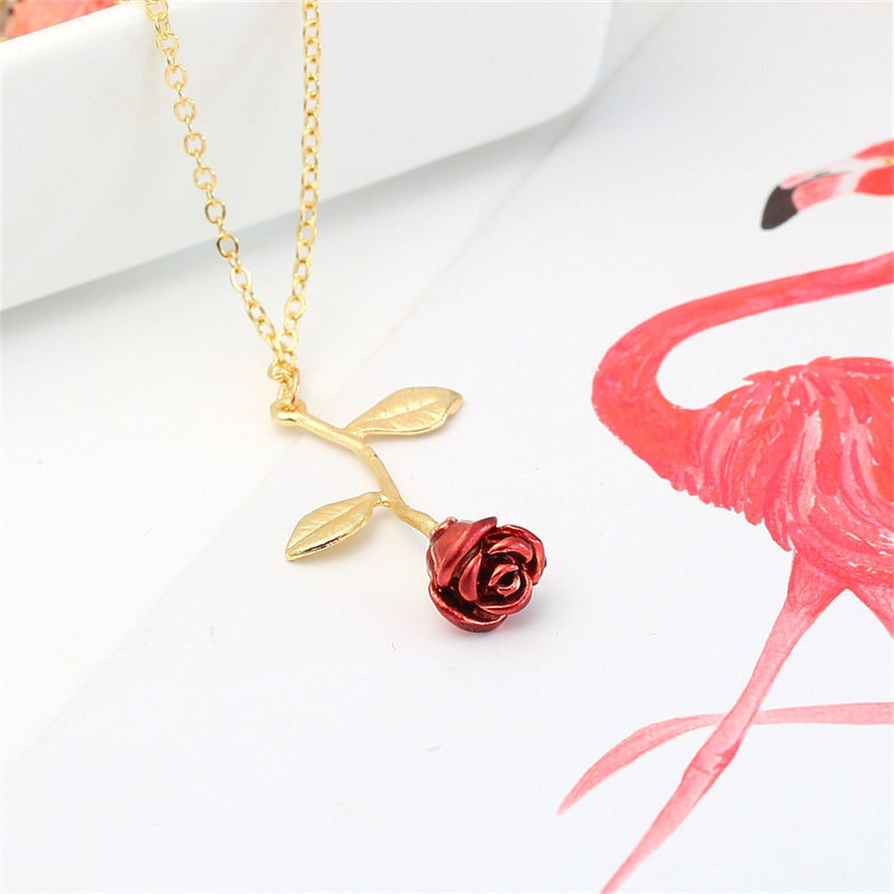 Gold Rose Necklace