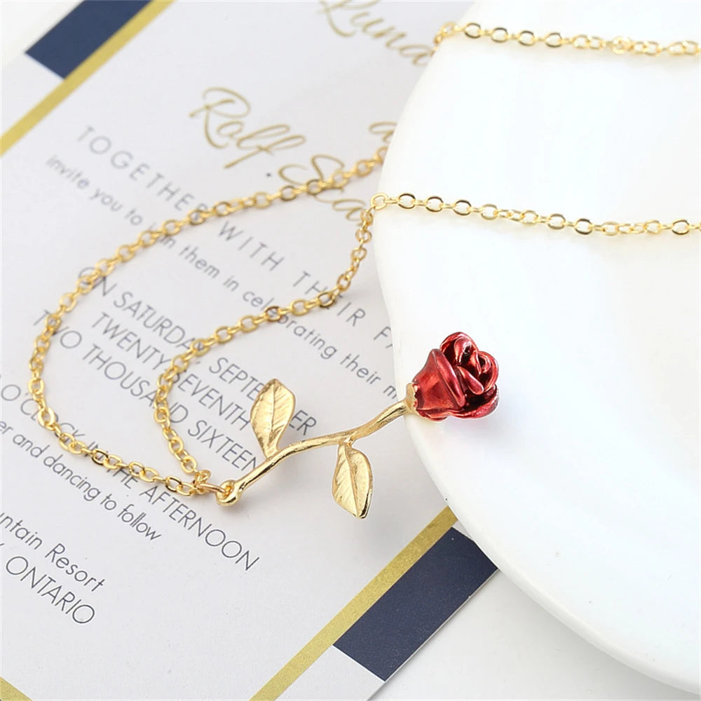 Gold Rose Necklace