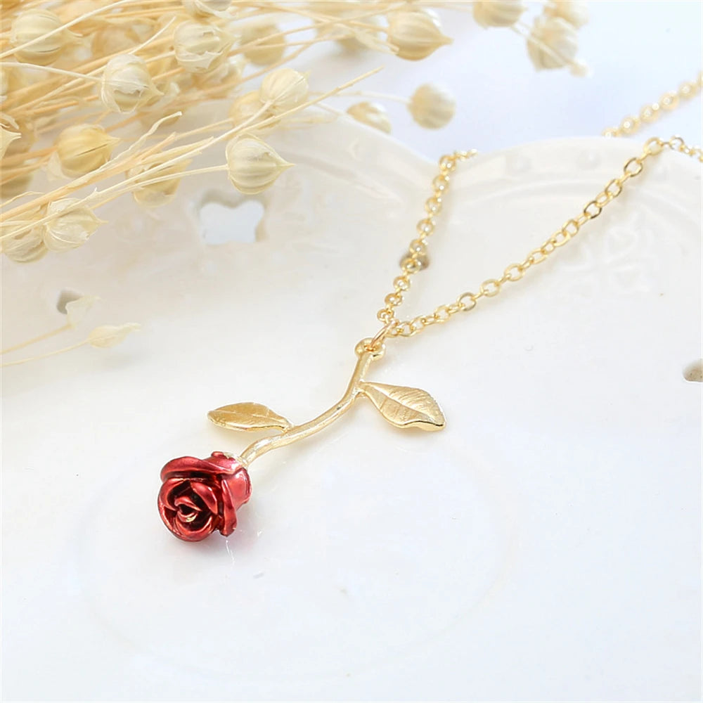 Gold Rose Necklace