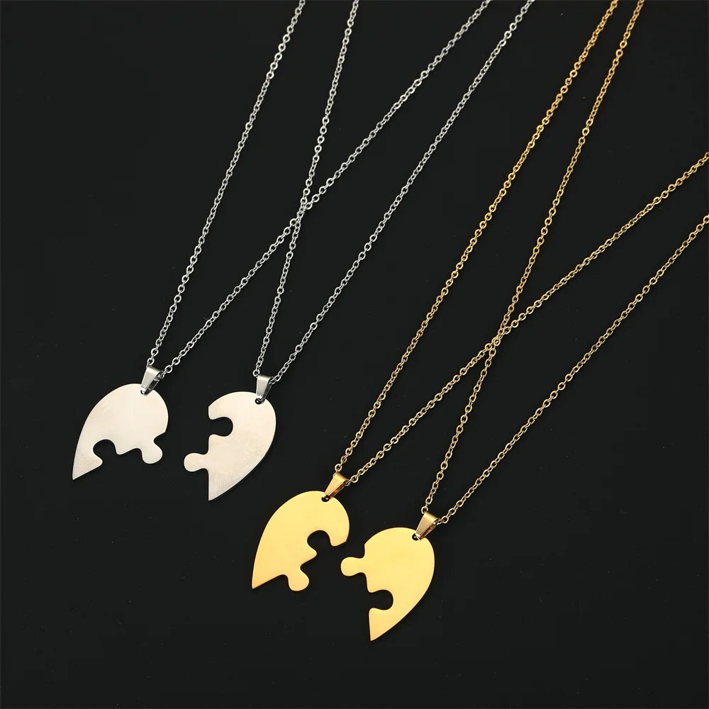 2 Puzzle Piece Necklaces