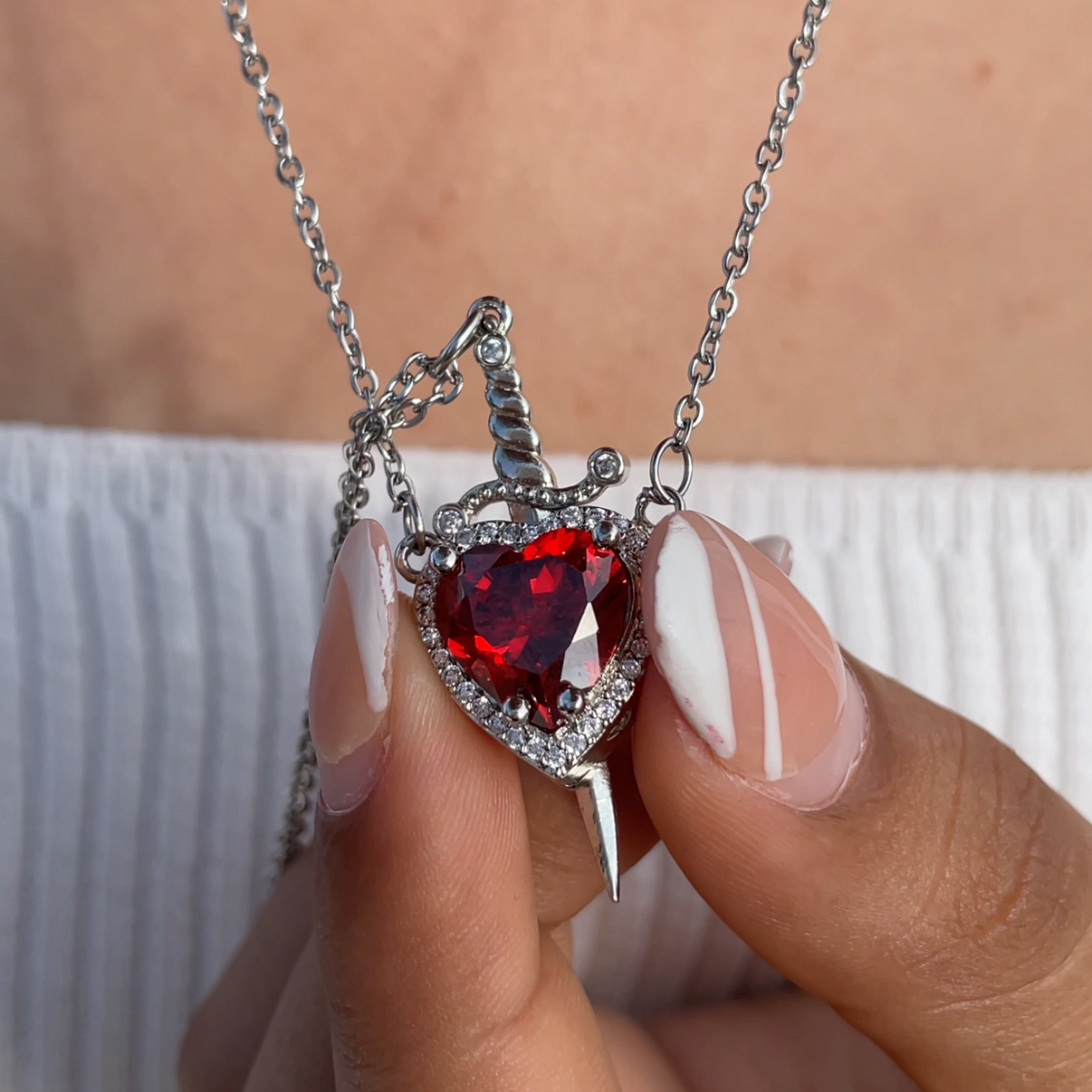 Heart and Dagger Couples Necklaces